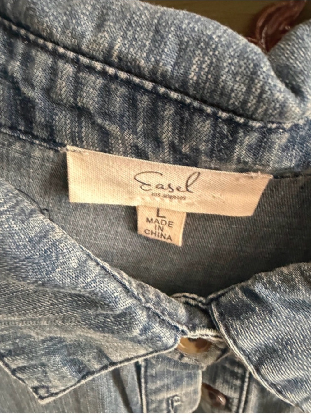 Easel Denim Tiered Shirt Dress - Picture 2 of 9